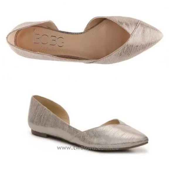 BCBG Paris Metallic D’Orsay Flats Sz 9.5 - Picture 2 of 8